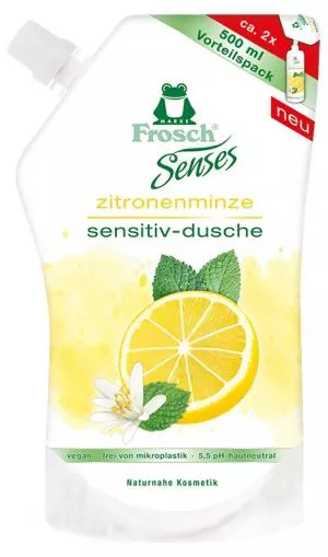 Frosch EKO Senses Gel de duche Citron mint - cartucho de substituição 500ml