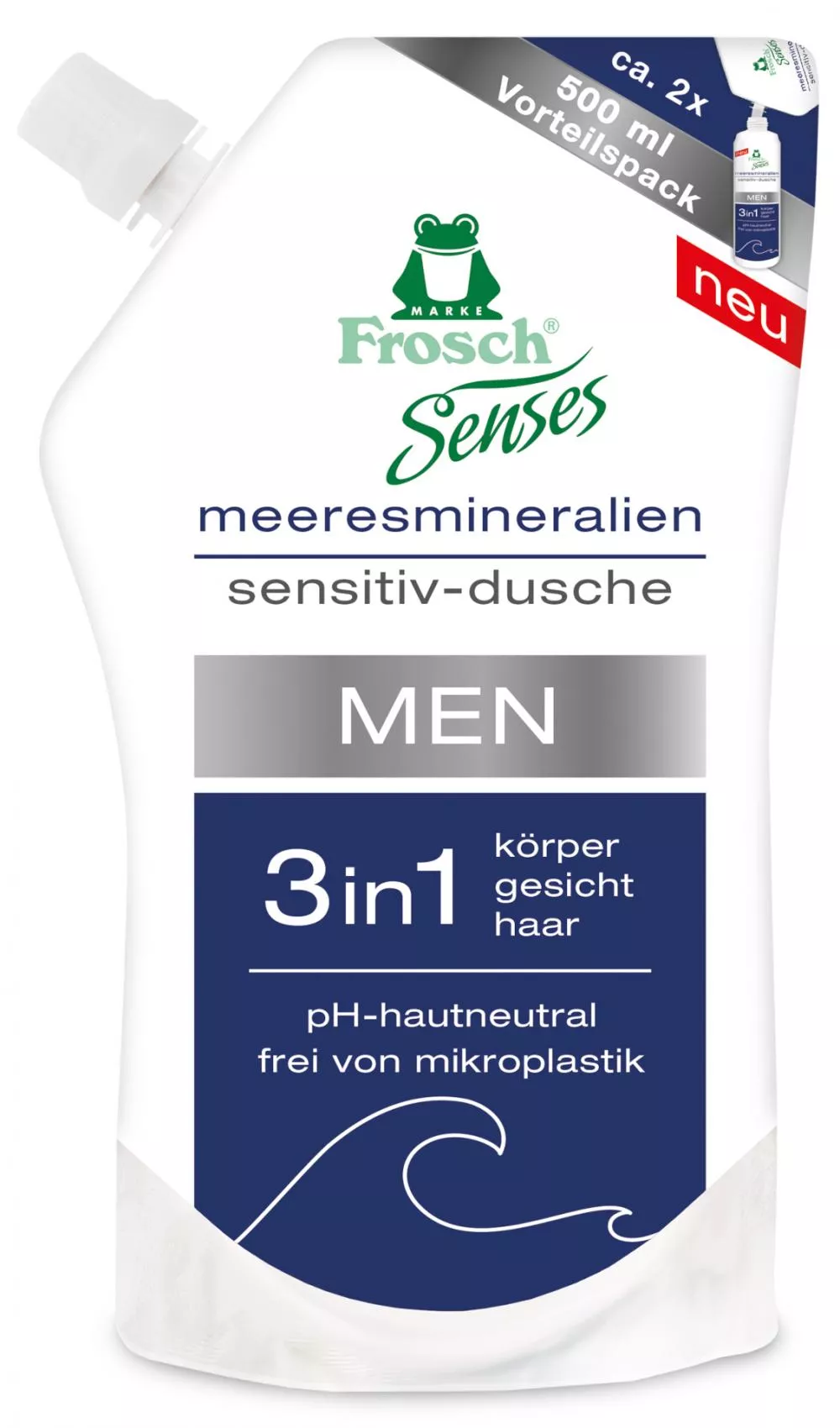 Frosch EKO Senses Men's Shower Gel 3 em 1 - recarga (500 ml)