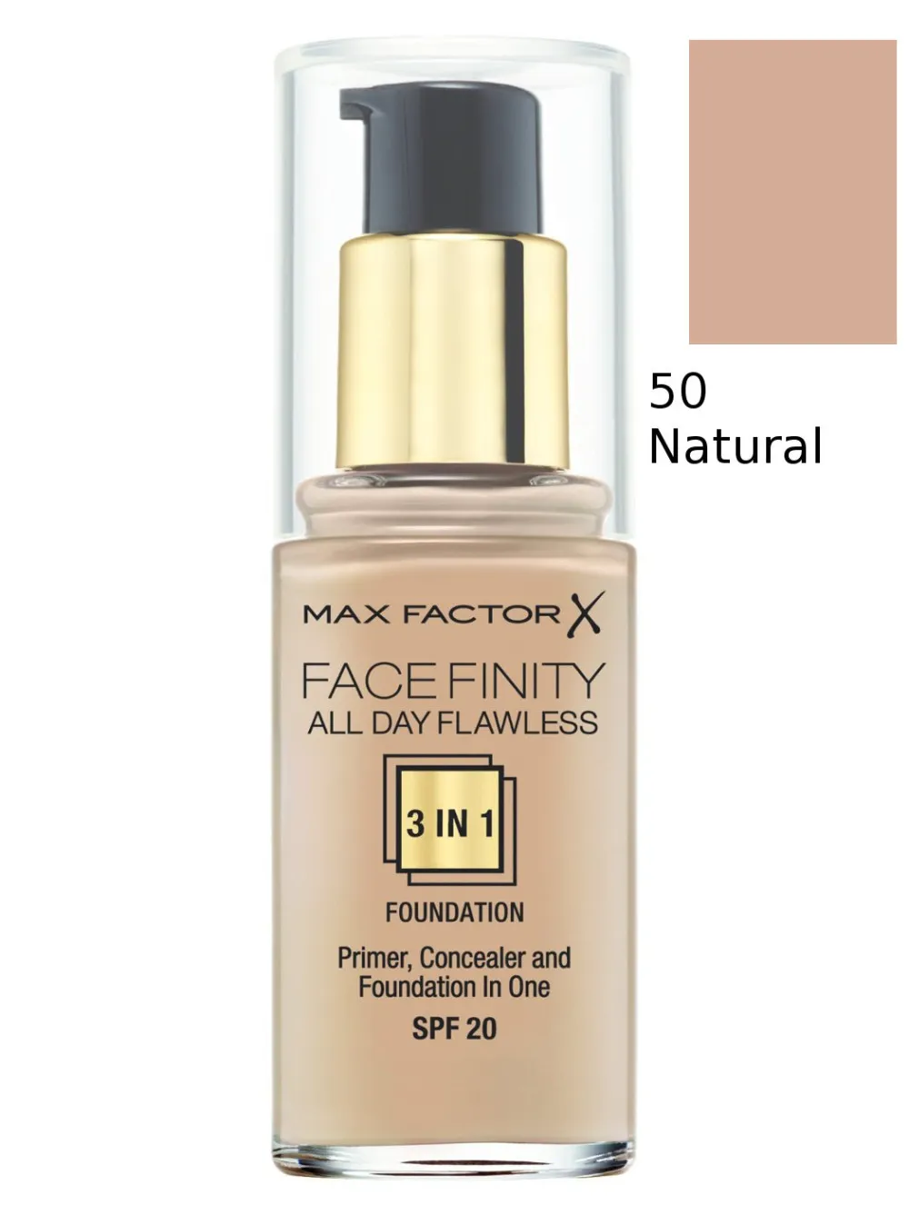 Facefinity Base 3 em 1 - 50 Natural 30 ml
