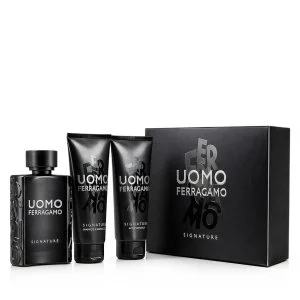 Salvatore Ferragamo Uomo Signature Eau de Parfum para homem 100 ml + bálsamo pós-barba 100 ml + champô e gel de duche masculinos