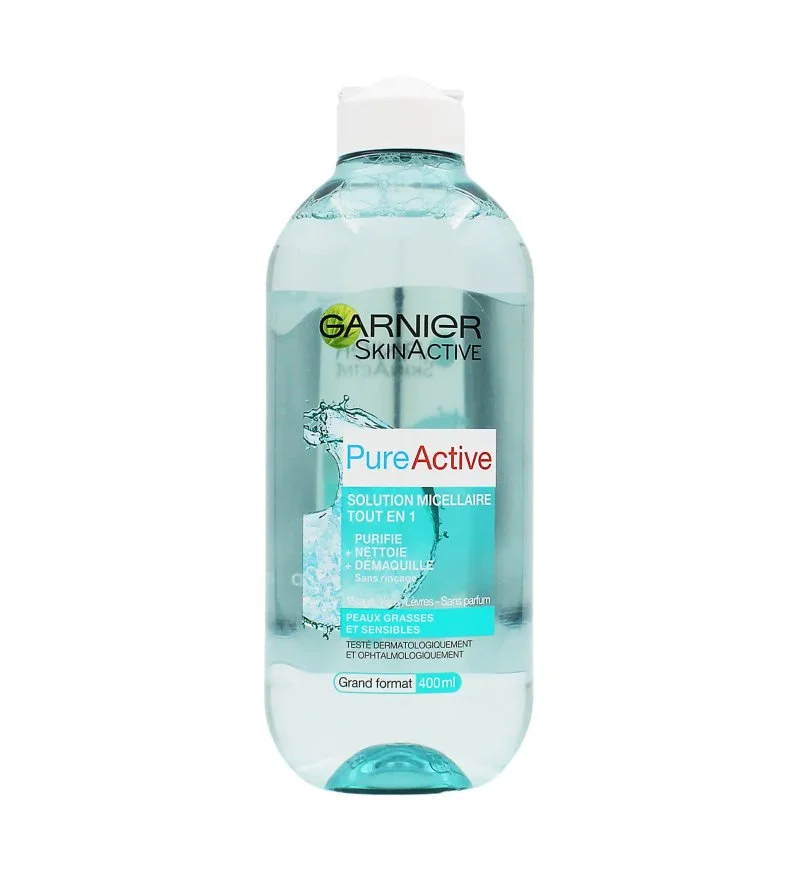 SkinActive PureActive All-in-1 Micellar Solution água micelar para pele oleosa e sensível 400 ml