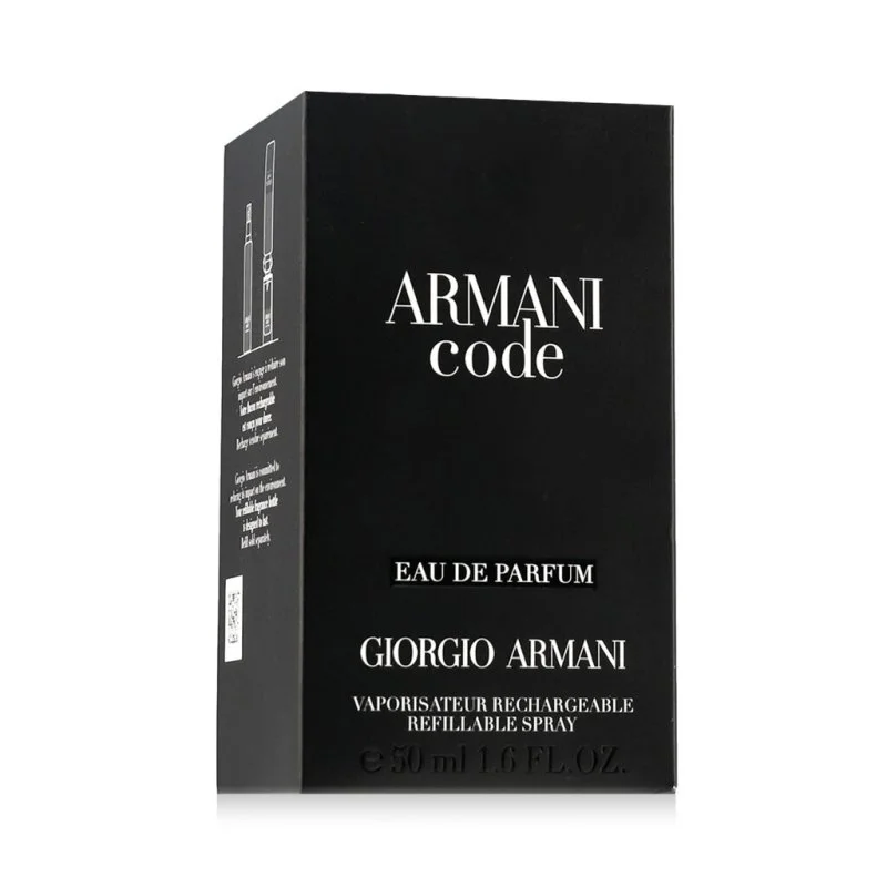 Armani Code eau de parfum recarregável para homens 50 ml