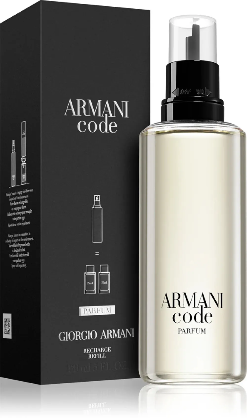 Code Parfum perfume para homens 75 ml frasco recarregável