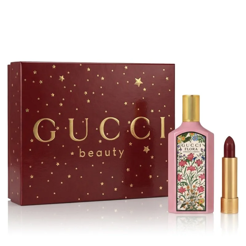 Flora Gorgeous Gardenia 50 ml + batom 509 Rouge De Beauté Brillant 1,8 g água de perfume para mulheres