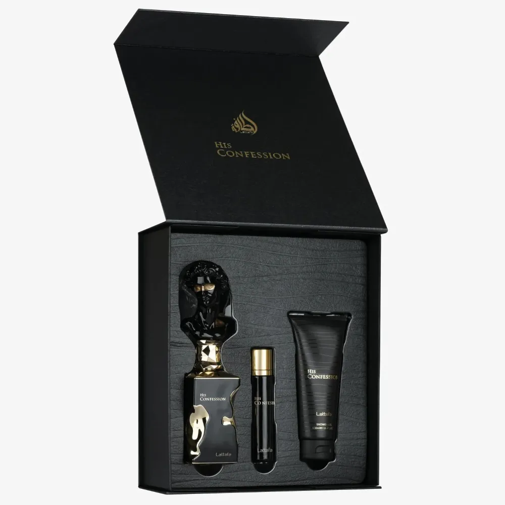 His Confession 100 ml + EDP MINI 12 ml + gel de duche, eau de parfum para homem