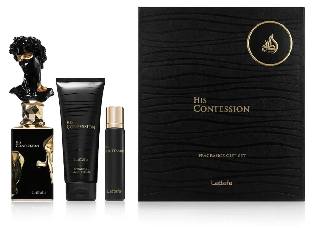 His Confession 100 ml + EDP MINI 12 ml + gel de duche, eau de parfum para homem
