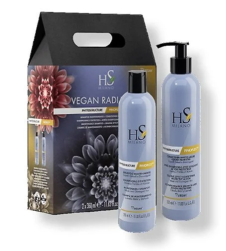Conjunto Vegan Radiance Reconstruction Phytostructure Maintenance Shampoo 350 ml + Phytostructure Sealing Effect Conditioner