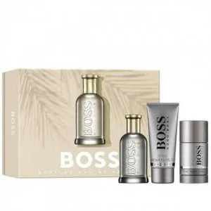 Hugo Boss Boss Bottled conjunto de presente 100 ml + gel de banho 100 ml + desodorizante em stick água de perfume para homem