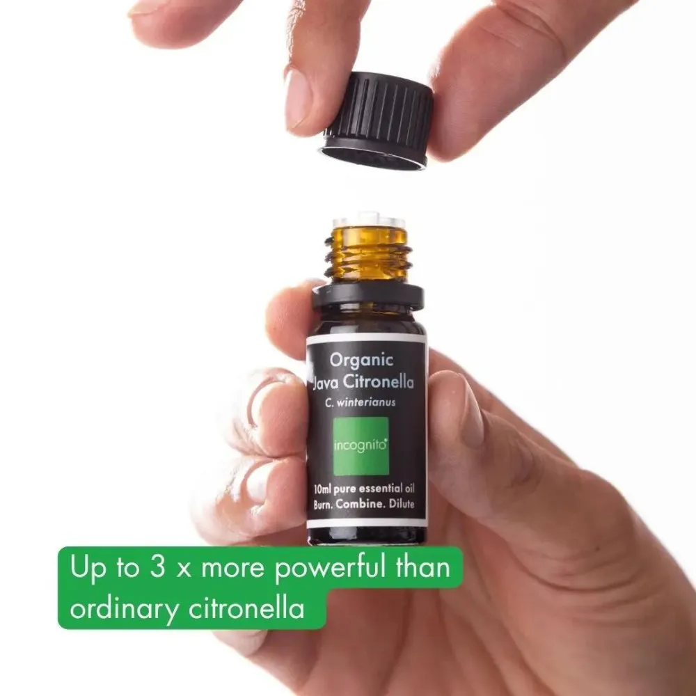 Incognito Óleo essencial de citronela BIO (10 ml) - não cheira a insectos difíceis