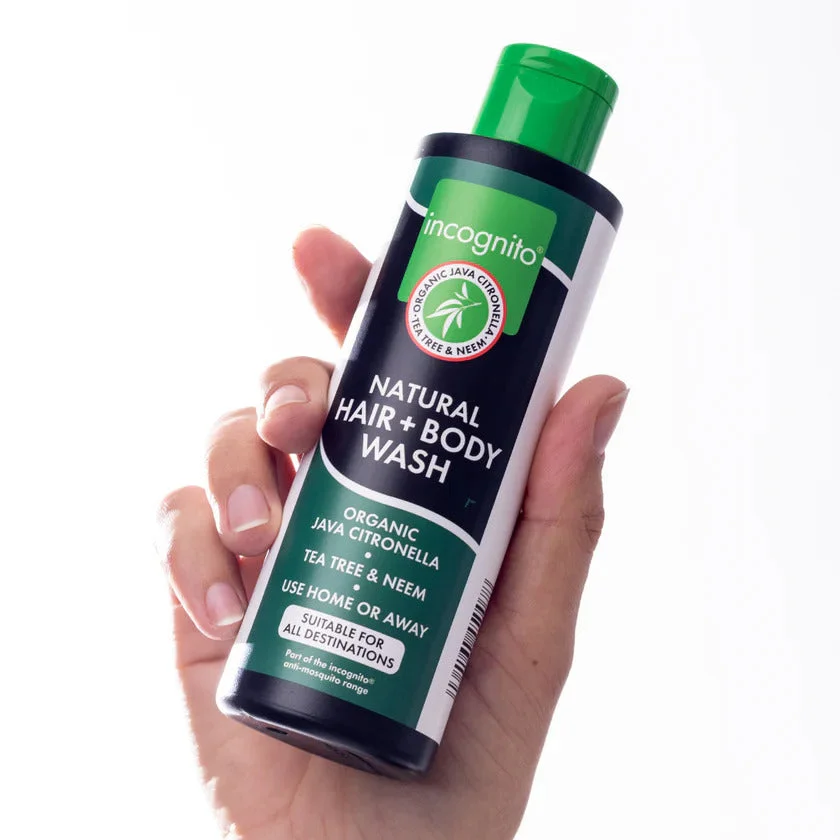 Incognito Shampoo protetor para cabelo e corpo com citronela de Java (200 ml) 100 ml - não agrada a insetos incômodos e piolhos