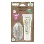 Jack n Jill Conjunto de ação Pasta de dentes para crianças - sem sabor (50 g) Escova de dentes de silicone para crianças para os dedos - conjunto com desconto