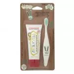 Jack n Jill Conjunto de ação Pasta de dentes para crianças - Morango (50 g) Escova de dentes para crianças Coelho - conjunto com desconto