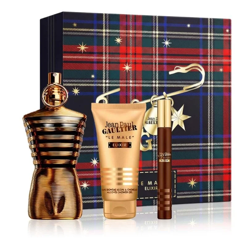 Le Male Elixir 125 ml + Perfume MINI 10 ml + Gel de Duche perfumado para homem 75 ml
