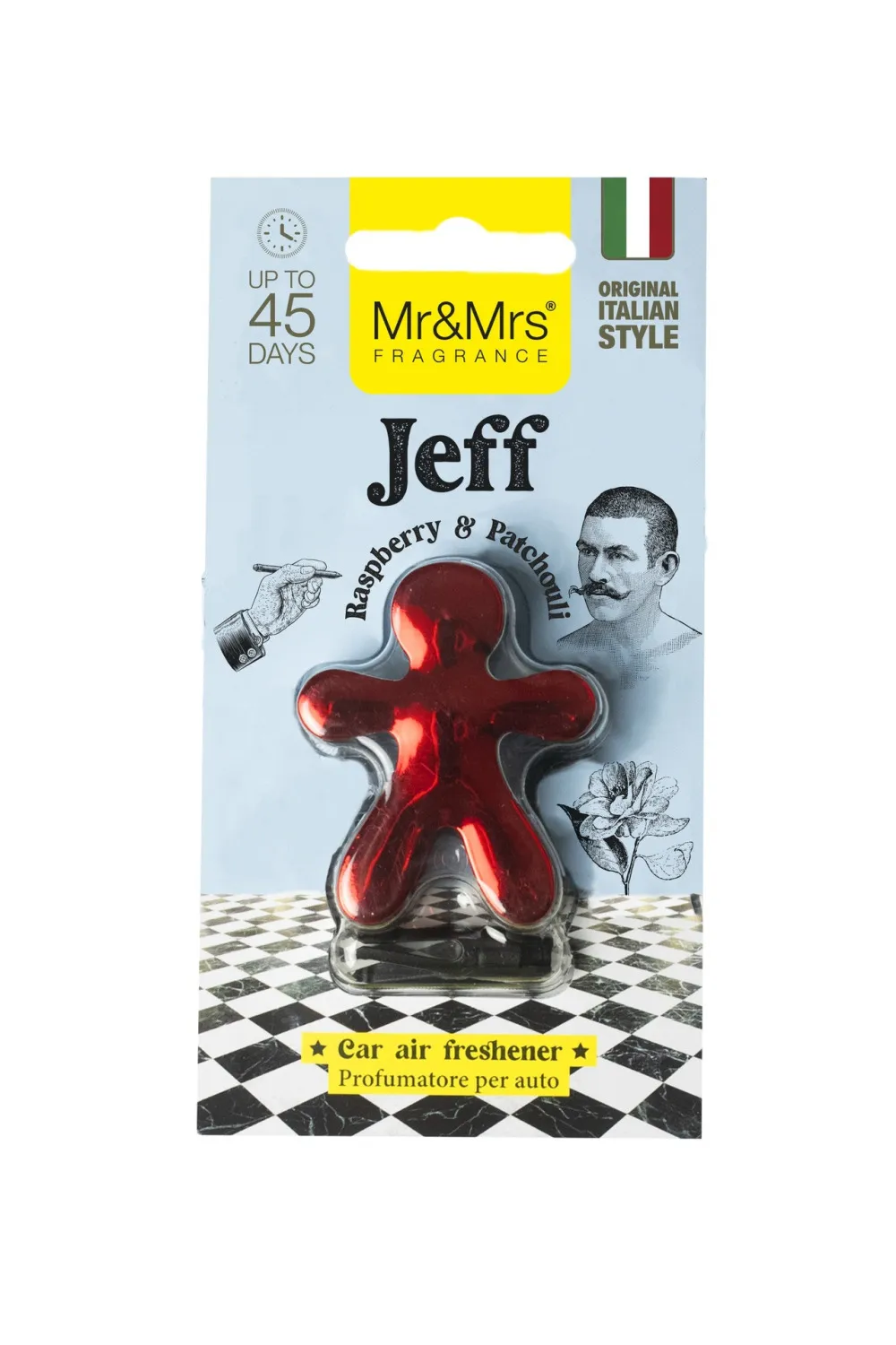 Jeff Chrome Framboesa & Patchouli ambientador para carro vermelho