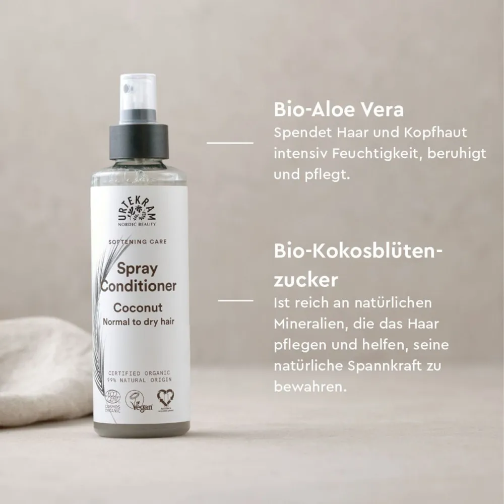 Urtekram Amaciador spray de coco 250ml BIO, VEG