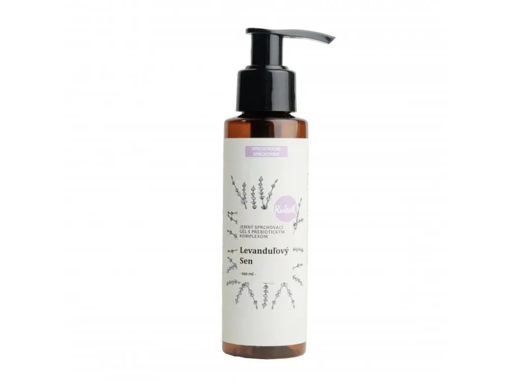 Kvitok Gel de duche suave com complexo prebiótico Lavender Dream (100 ml) - com um delicado aroma de ervas