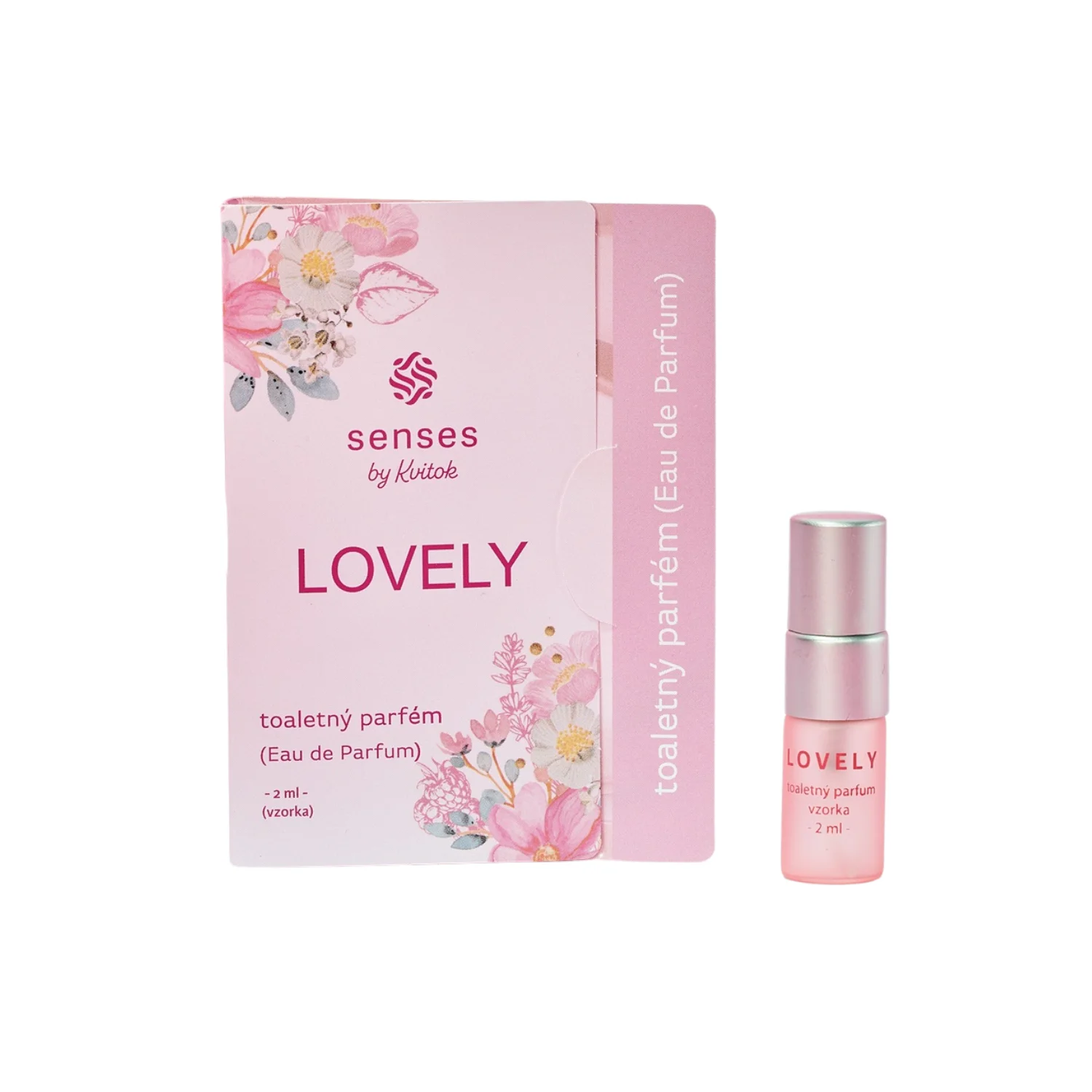 Kvitok Senses Perfume Lovely - amostra (2 ml) - com aroma de rosa, baunilha e citrinos
