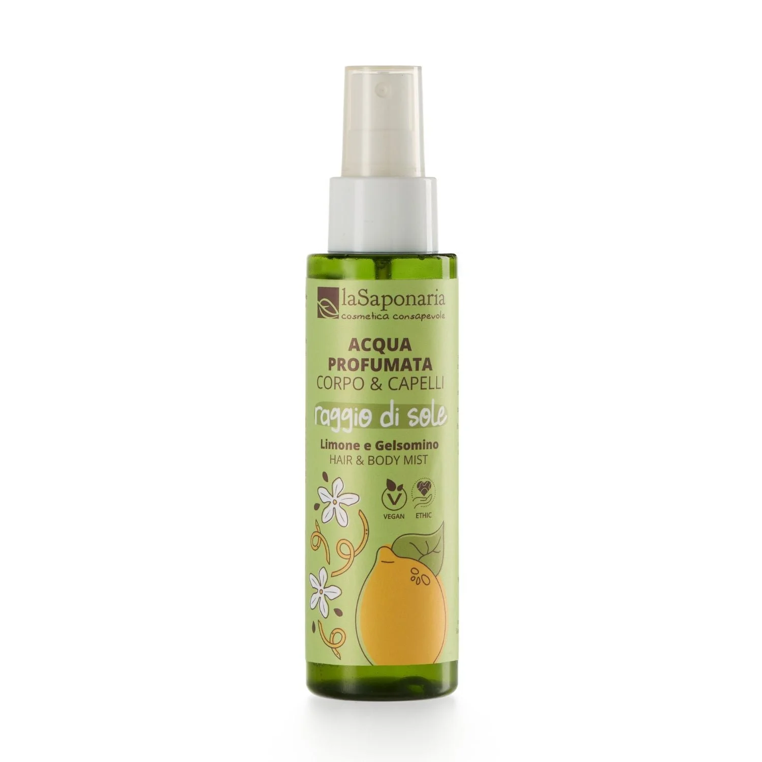 laSaponaria Bruma corporal e capilar SunBeam - limão & jasmim (100 ml) - para corpo e cabelo