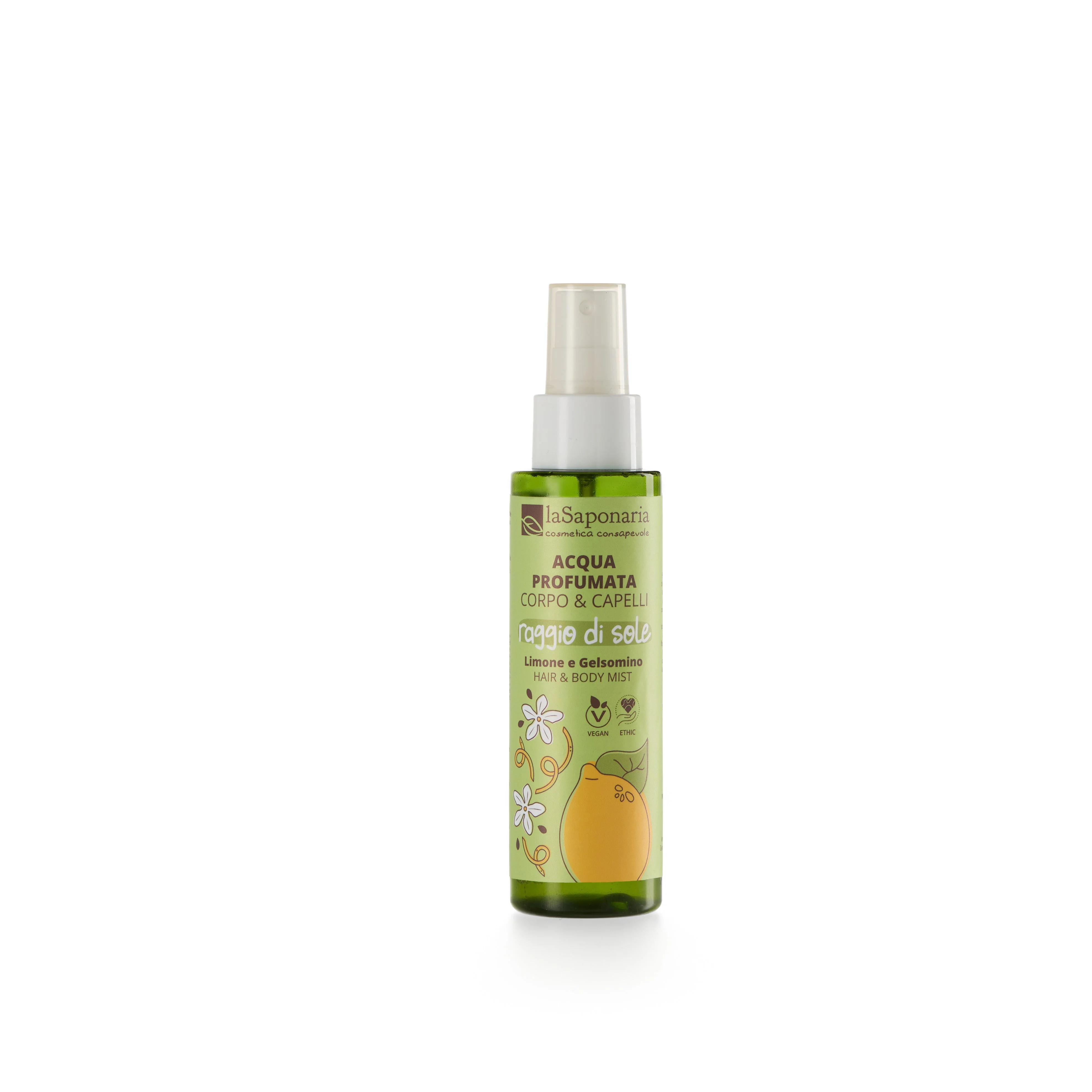 laSaponaria Bruma corporal e capilar SunBeam - limão & jasmim (100 ml) - para corpo e cabelo