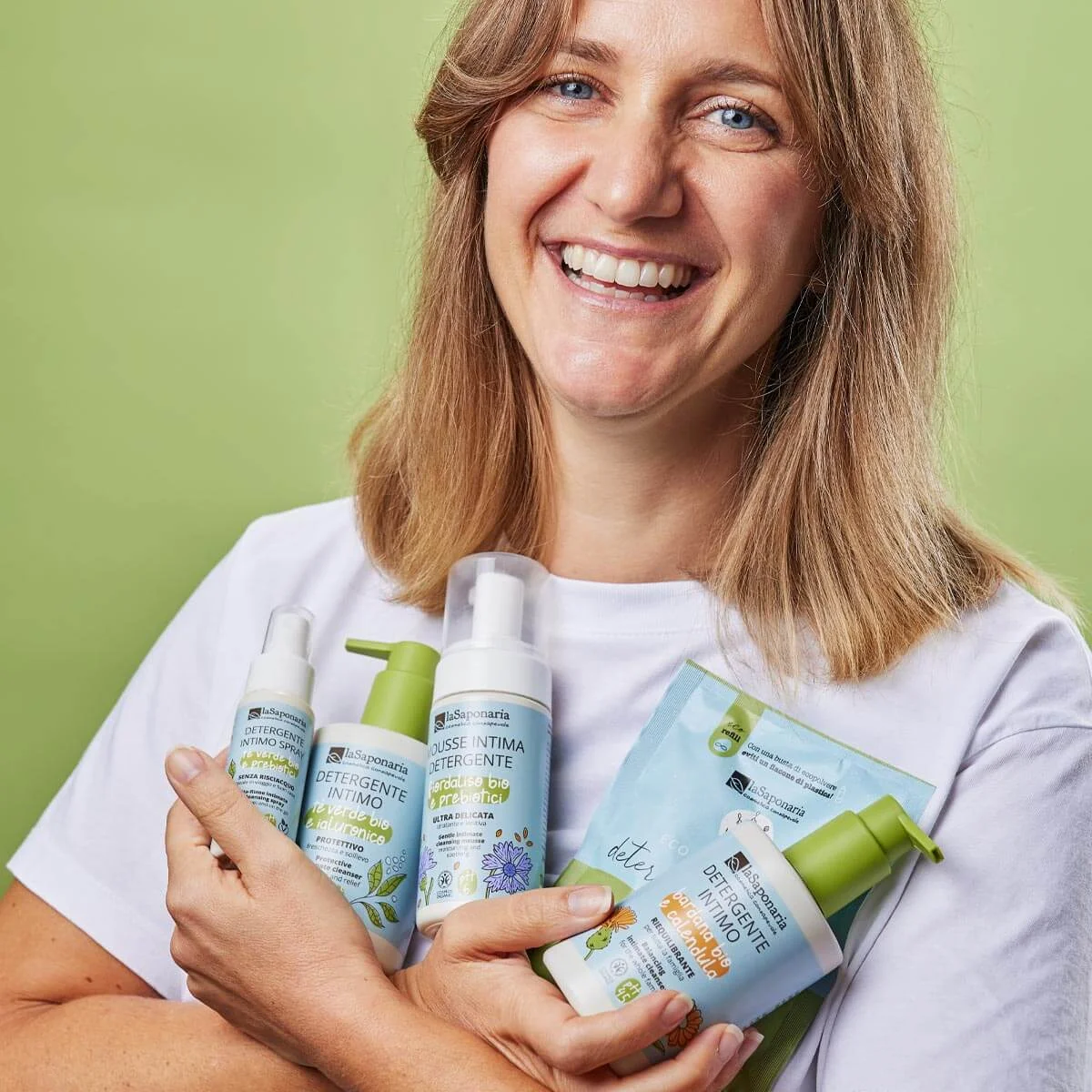 laSaponaria Gel de higiene íntima protetor com chá verde BIO (250 ml) - adequado após o parto e durante a menstruação