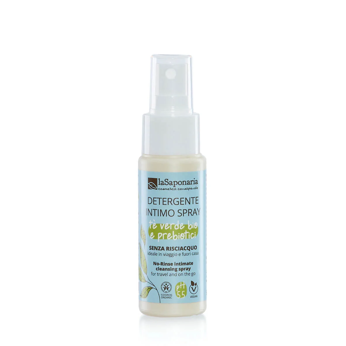 laSaponaria Spray íntimo sem enxaguar com chá verde BIO (50 ml) - higiene íntima rápida a qualquer hora e em qualquer lugar