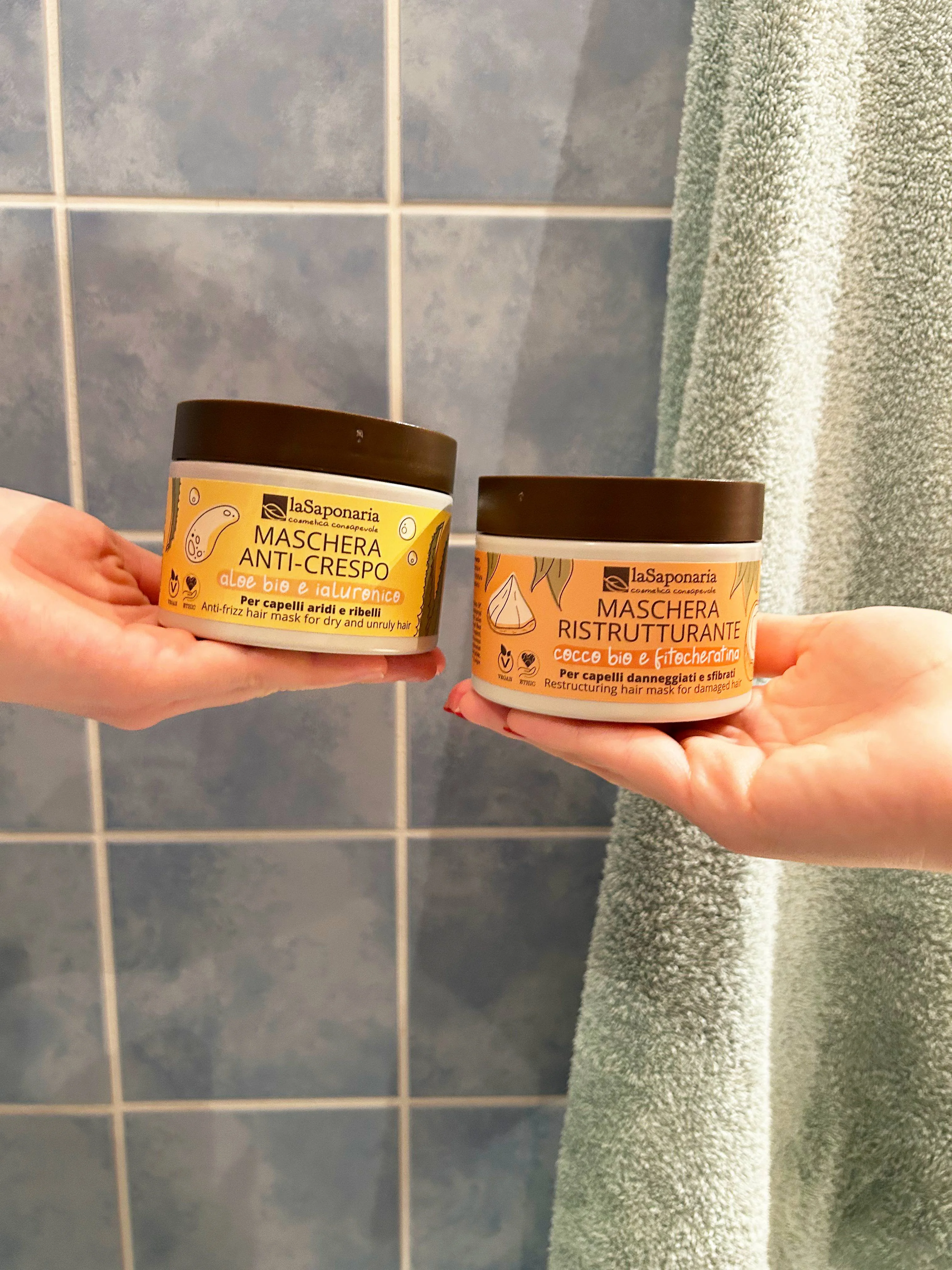 laSaponaria Máscara anti-frizz para o cabelo com aloe vera e ácido hialurónico (200 ml) - ajuda para a cabeleira ressequida