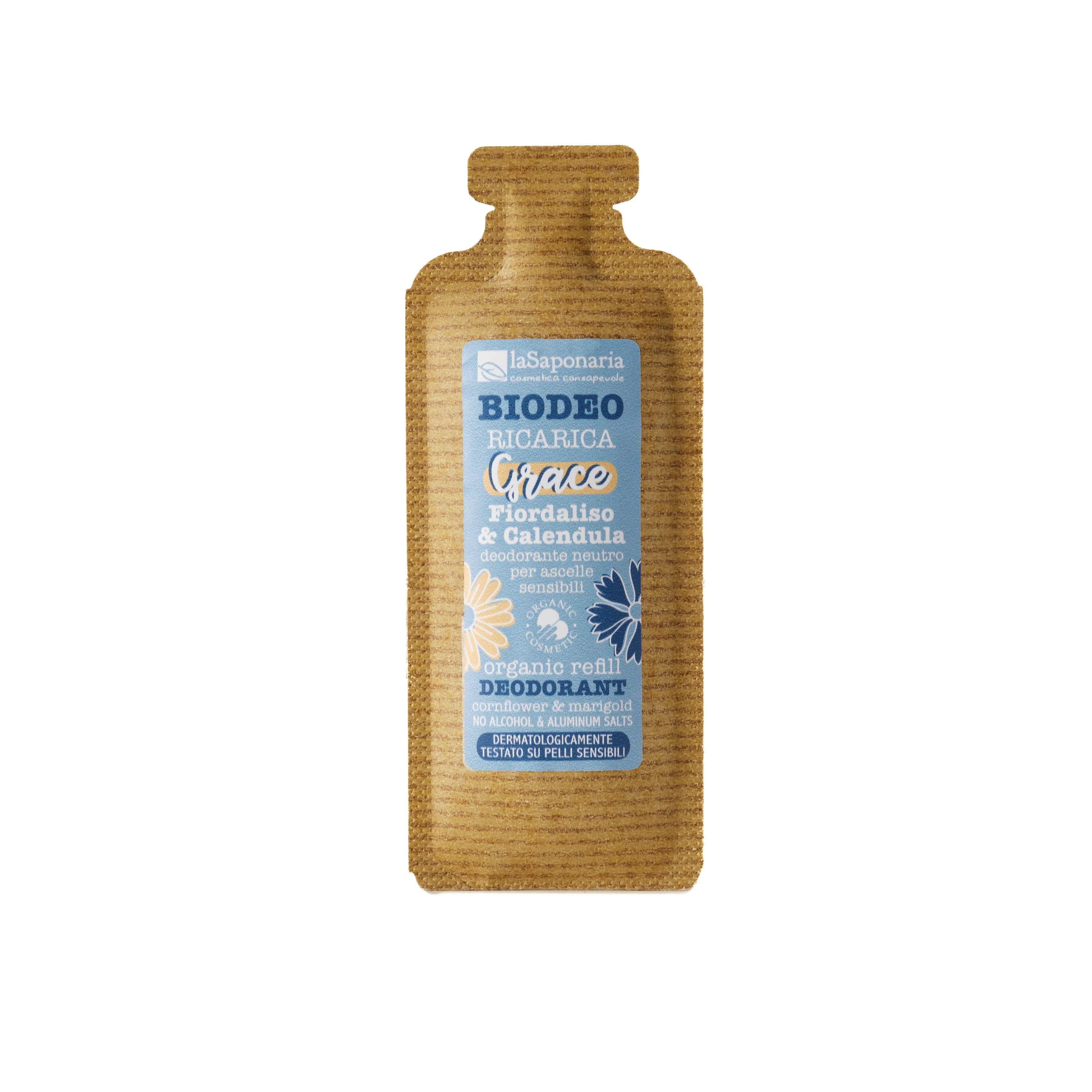 laSaponaria Recarga para desodorizante roll-on Grace - BIO sem perfume (40 ml) - para pele sensível