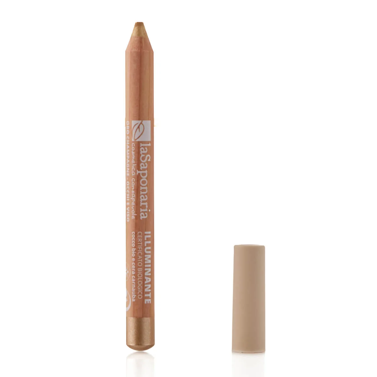 laSaponaria Iluminador para olhos e rosto com jojoba em lápis BIO - dourado champanhe (1,1 g) - confere à pele radiância e um brilho subtil