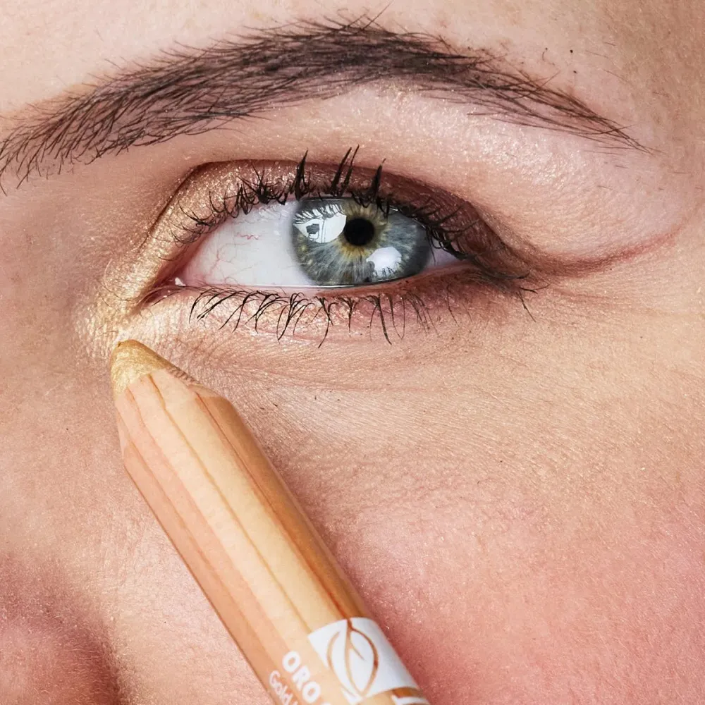 laSaponaria Iluminador para olhos e rosto com jojoba em lápis BIO - dourado champanhe (1,1 g) - confere à pele radiância e um brilho subtil