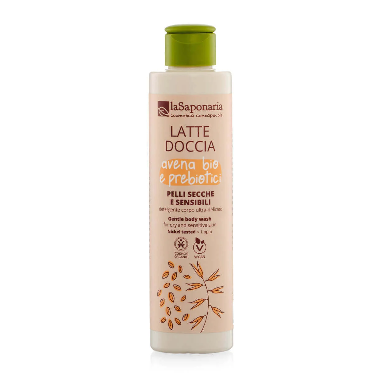 laSaponaria Leite de duche com aveia BIO e prebióticos para pele sensível (200 ml) - com calêndula e camomila