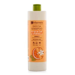 laSaponaria Gel de duche e champô 2 em 1 com laranja BIO e vit. C para toda a família 500 ml - com fragrância doce e revigorante