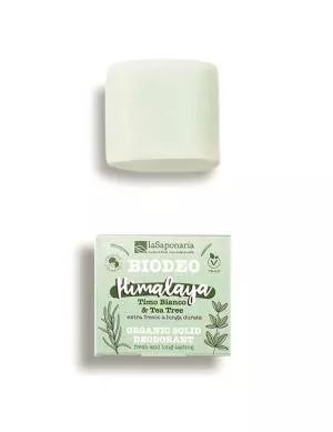 laSaponaria Desodorizante sólido Himalaya BIO (40 g) - com aroma fresco de árvore do chá e eucalipto