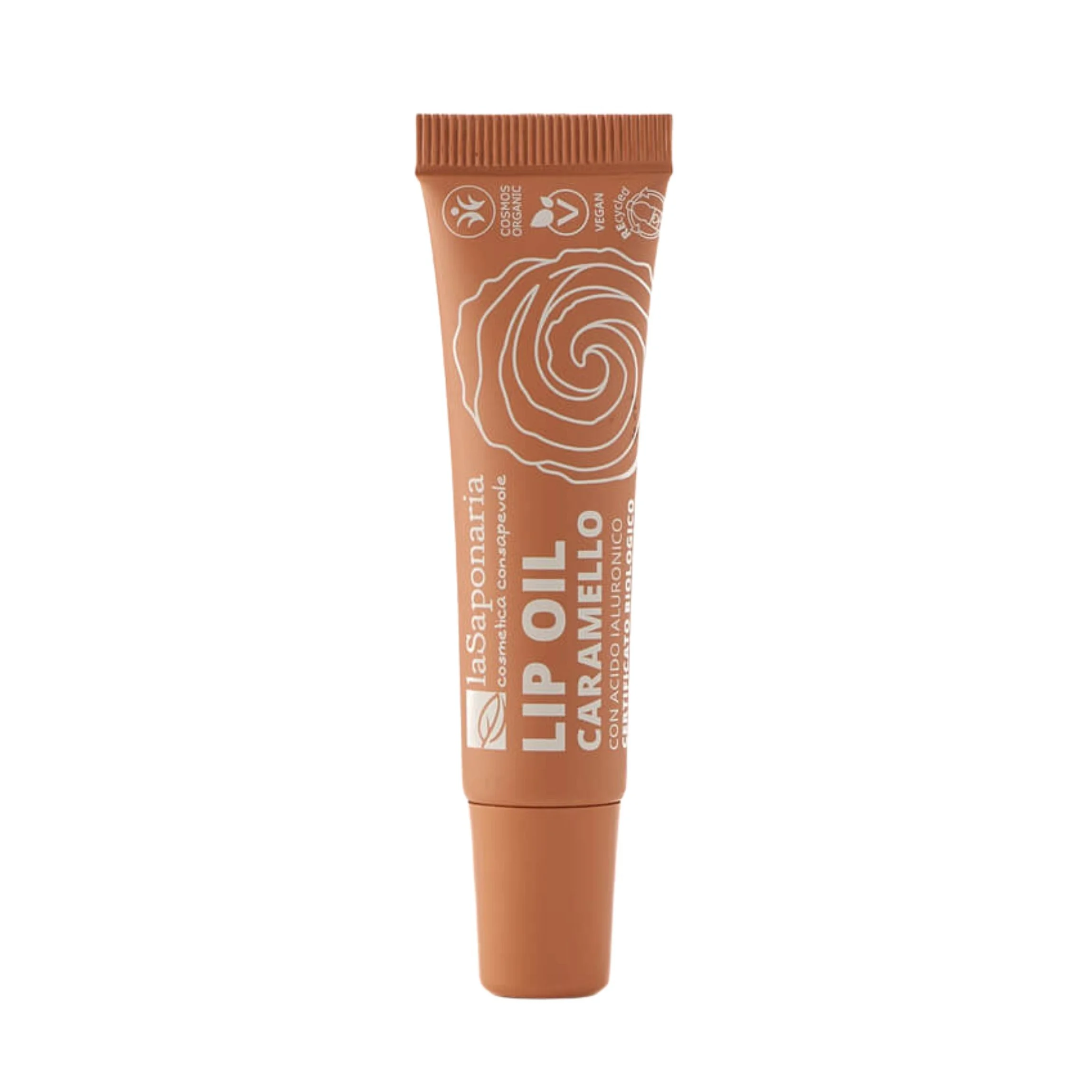 laSaponaria Óleo nutritivo para lábios com caramelo BIO - Warm Nude (12 ml) - para lábios brilhantes e profundamente nutridos