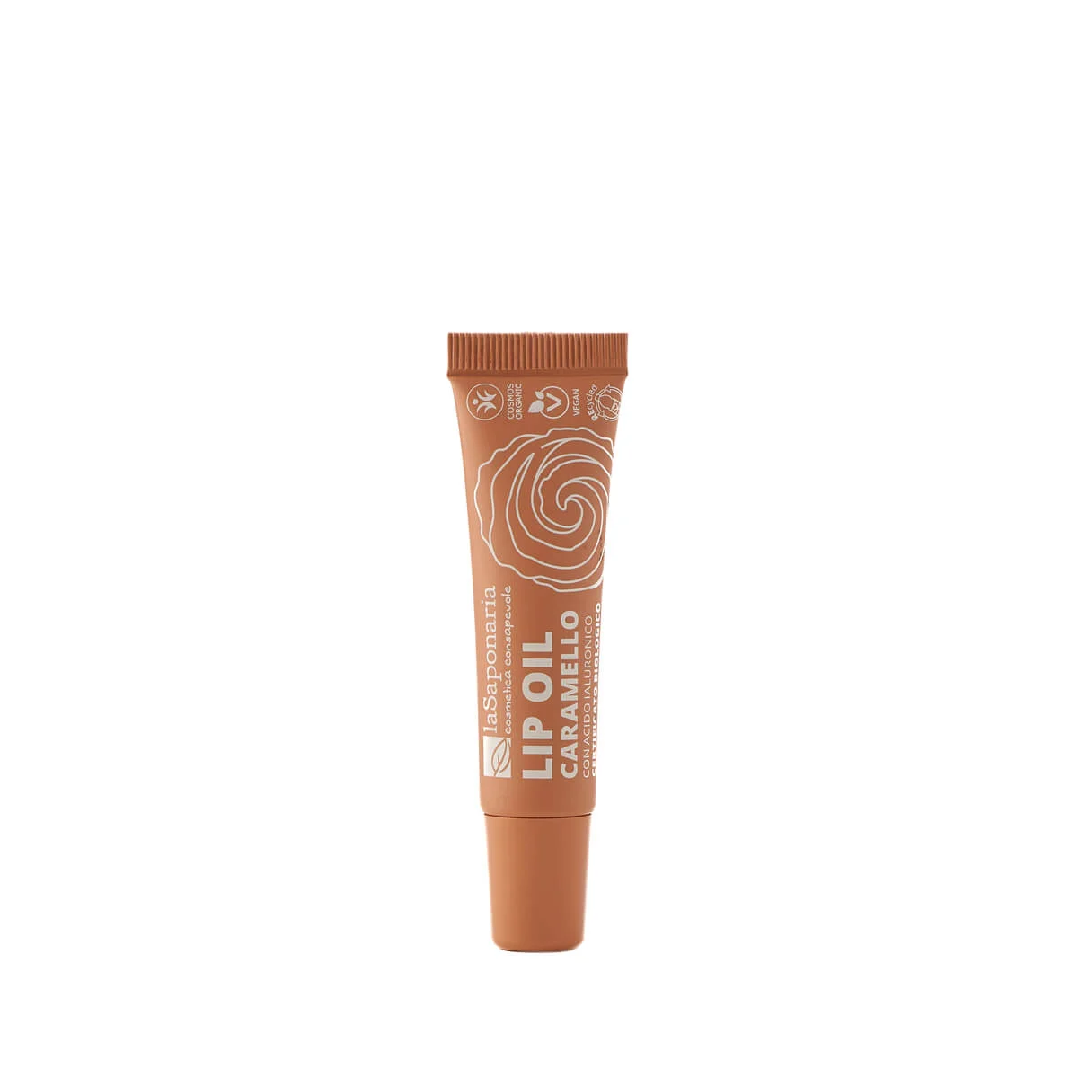 laSaponaria Óleo nutritivo para lábios com caramelo BIO - Warm Nude (12 ml) - para lábios brilhantes e profundamente nutridos