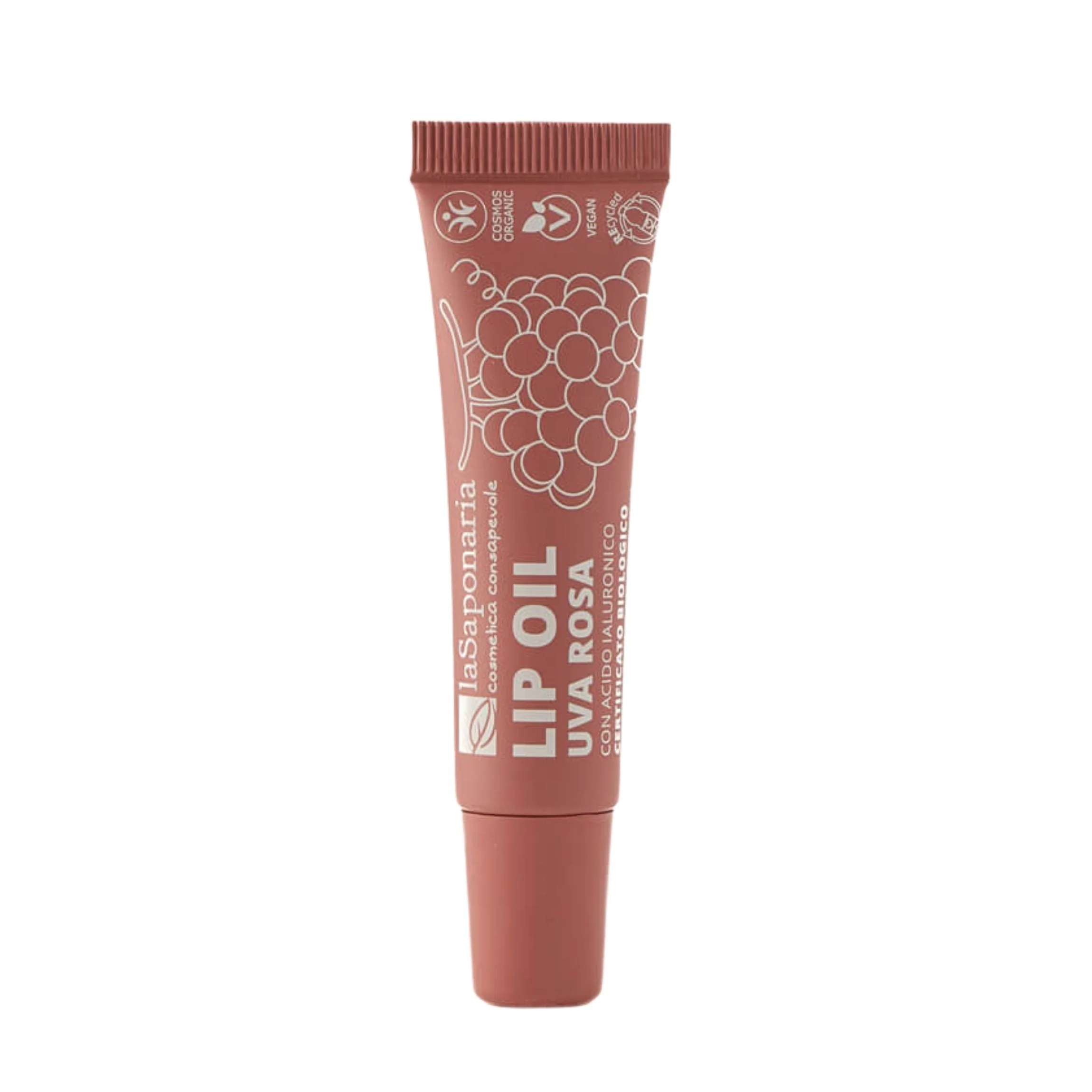 laSaponaria Óleo nutritivo para os lábios com uvas rosadas BIO - Rosy Nude (12 ml) - para lábios brilhantes e profundamente nutridos