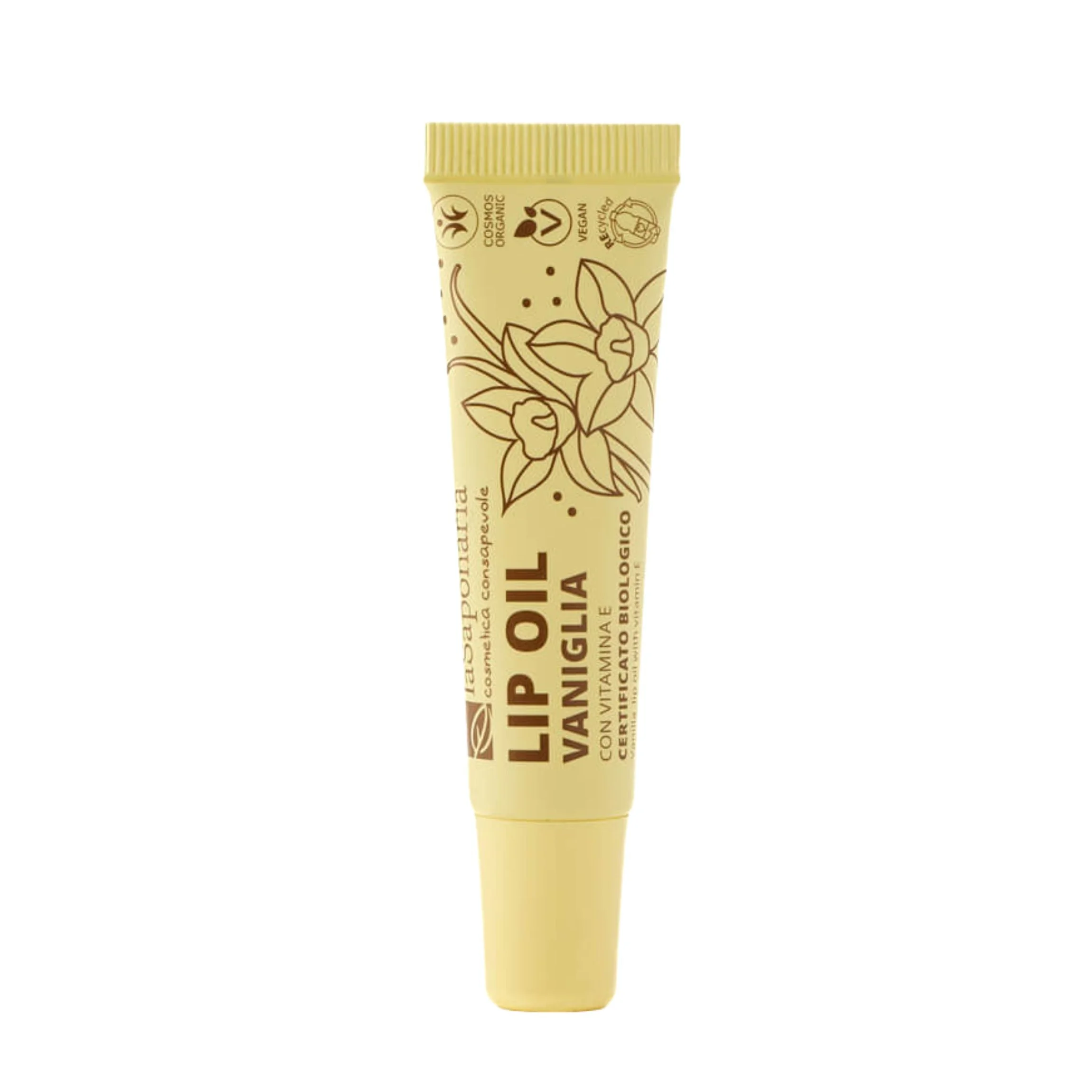 laSaponaria Óleo nutritivo para os lábios com baunilha BIO - transparente (12 ml) - para lábios brilhantes e profundamente nutridos