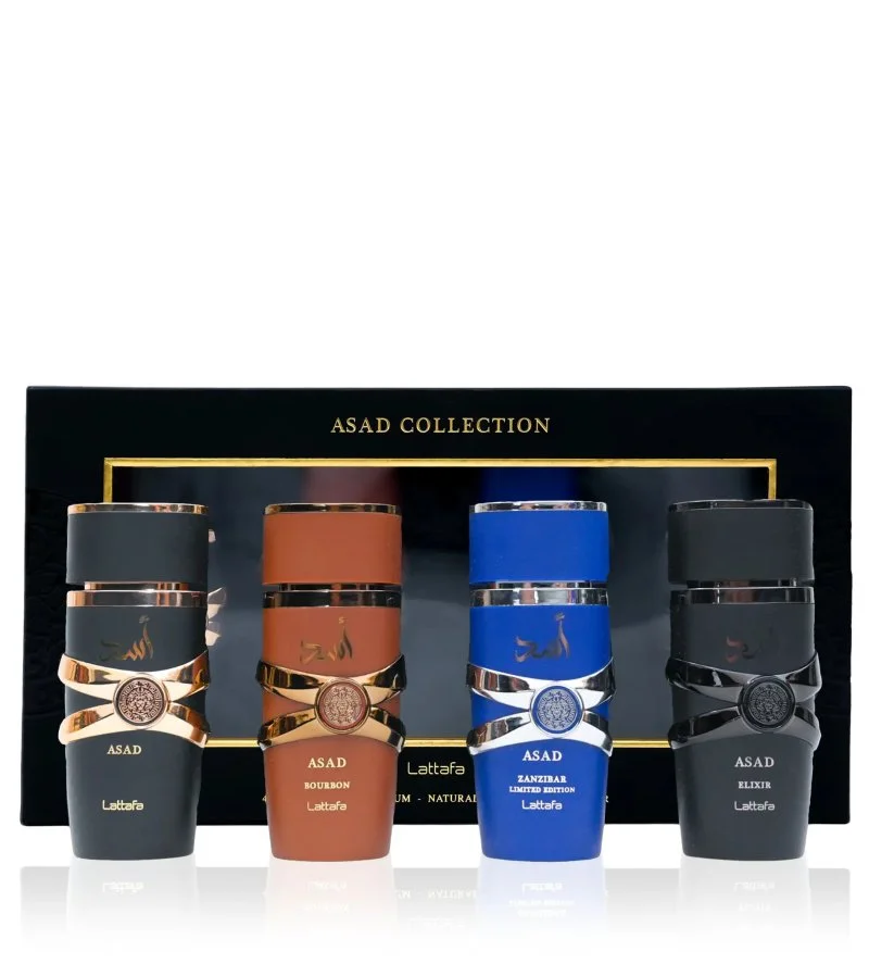 Asad Collection conjunto de oferta Asad 25 ml + eau de parfum Asad Bourbon 25 ml + eau de parfum Asad Zanzibar 25 ml + eau de parfum Asad Elixir eau de parfum para homem
