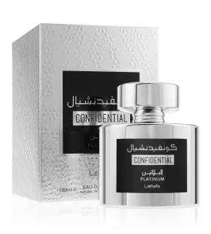 Lattafa Confidential Platinum eau de parfum para homens 100 ml
