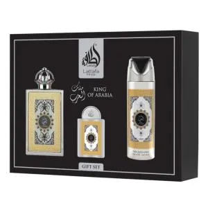 Lattafa Pride King Of Arabia EDP 100 ml + EDP 20 ml + DEO em spray 200 ml UNISSEX
