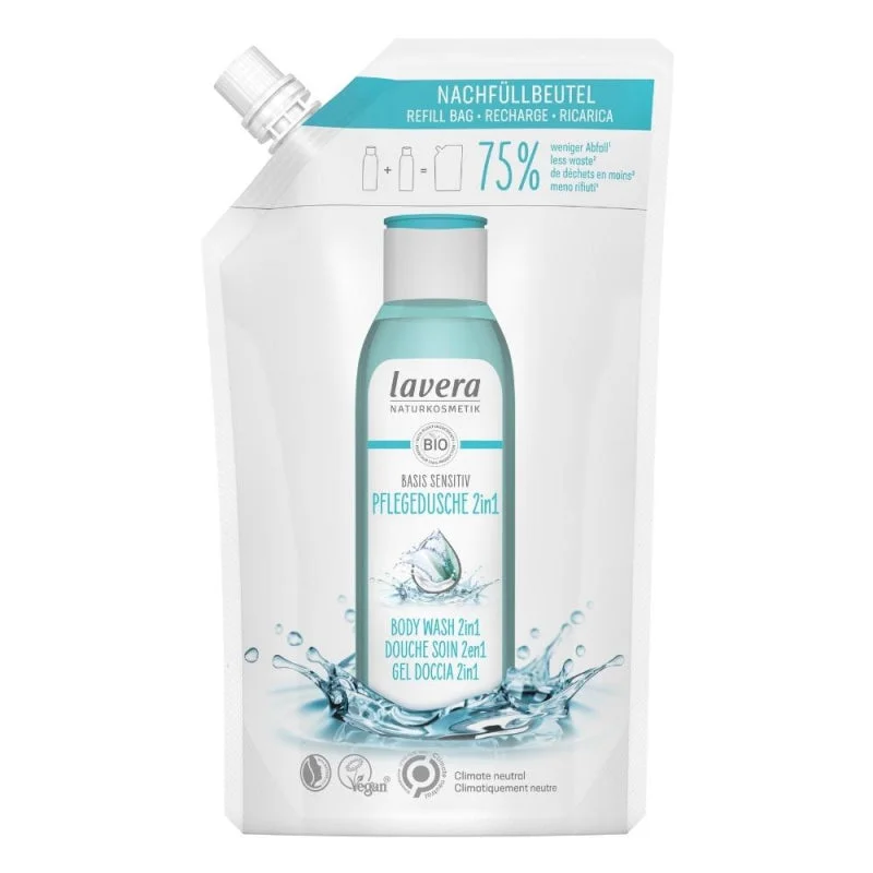 Lavera Basis Sensitive Gel de banho para corpo e cabelo 2 em 1 250 ml - também para pele sensível