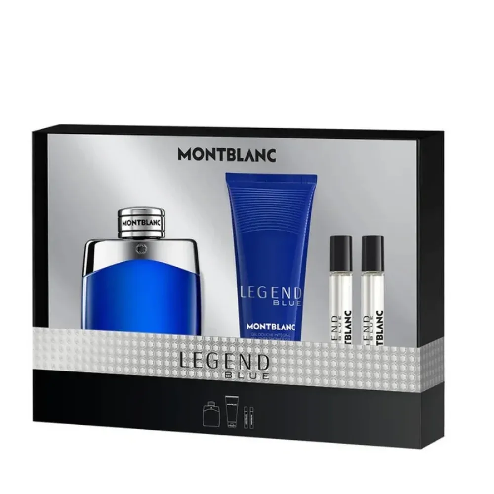 Legend Blue 100 ml + gel de duche para corpo e cabelo 100 ml + EDP MINI 2 x água de perfume para homem 8 ml