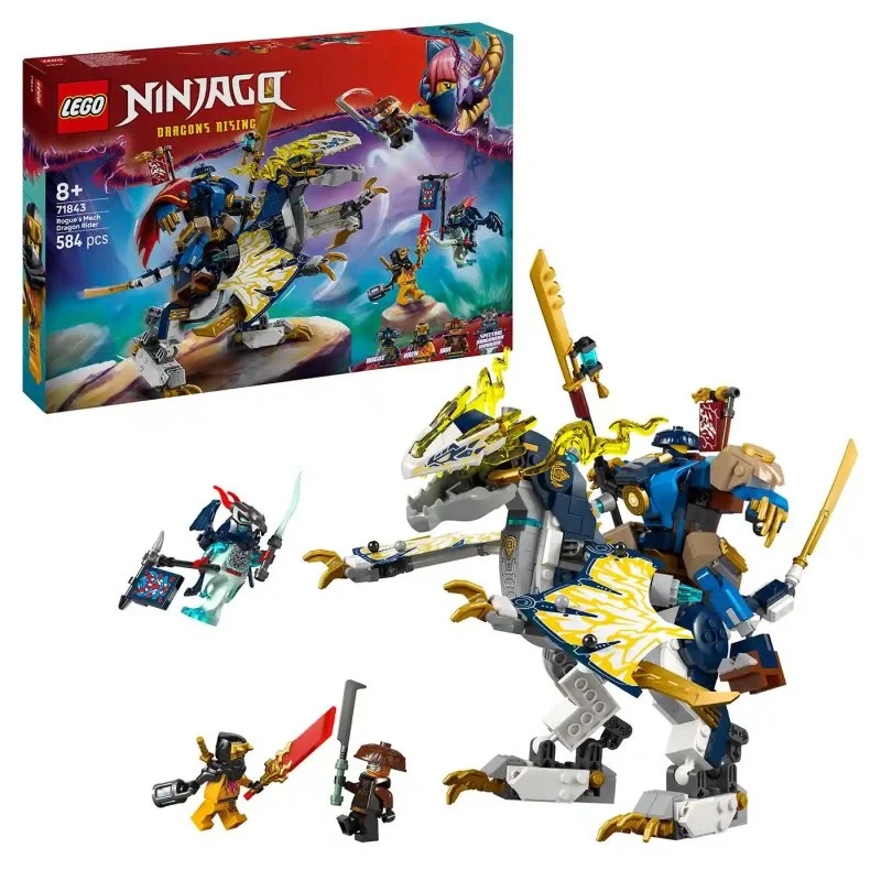 NINJAGO® 71843 Rogue e cavaleiro robótico de dragão