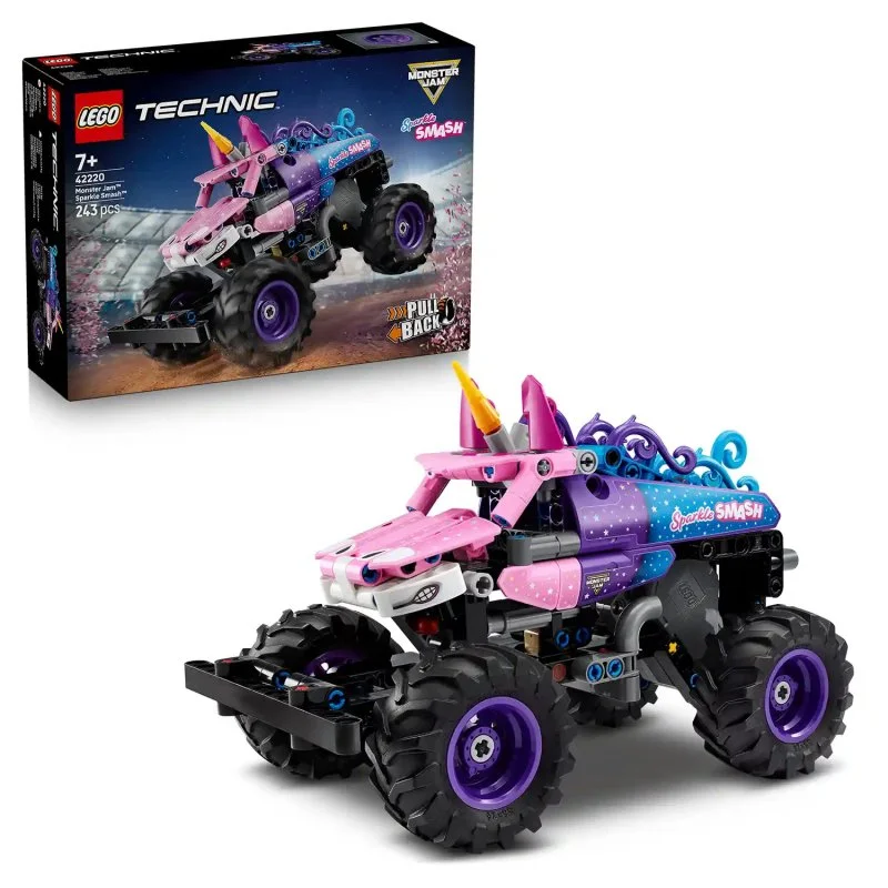 Technic 42220 Monster Jam™ Sparkle Smash™ com motor de retrofricção