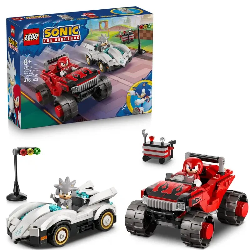 Sonic the Hedgehog™ 77118 Silver e o seu carro vs. Knuckles e o seu monster truck