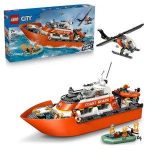 LEGO® City 60504 Barco de resgate da guarda costeira e helicóptero