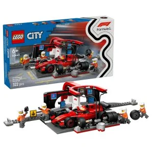 LEGO® City 60443 Paragem nas boxes da F1® e equipa com carro Ferrari