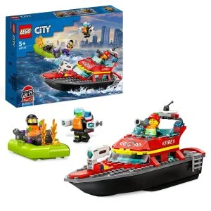 LEGO® City 60373 Barco de Resgate dos Bombeiros e Bote