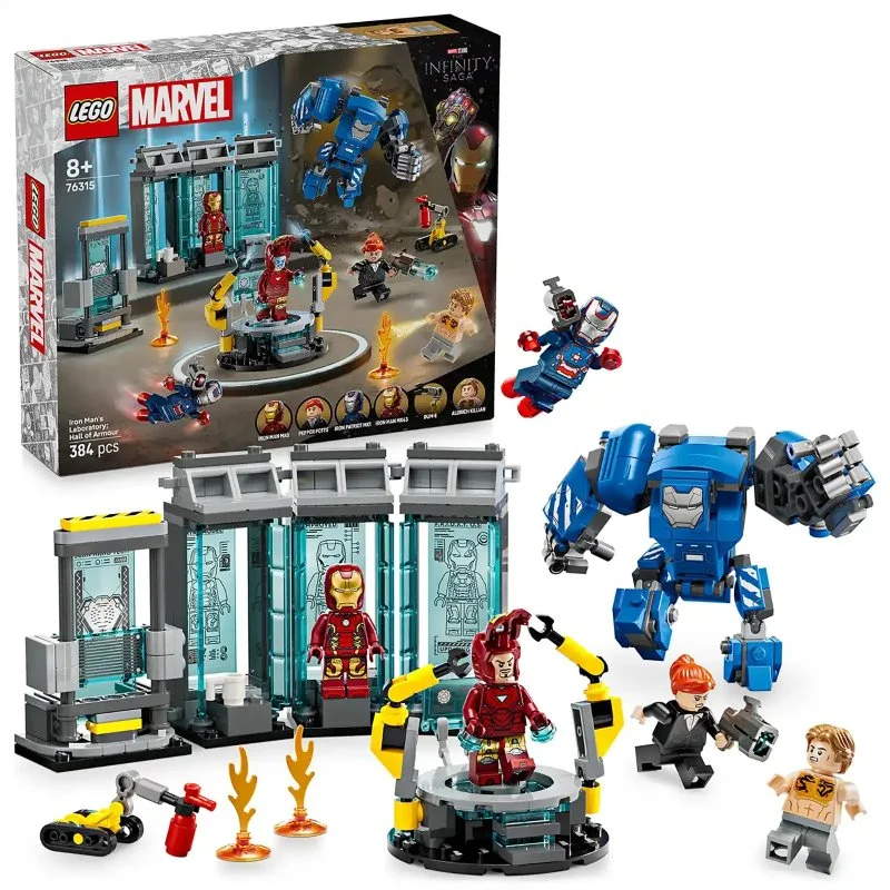 Marvel 76315 Iron Man e seu laboratório: Sala das Armaduras