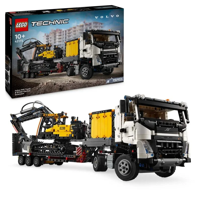 Technic 42175 Camião Volvo FMX e escavadora elétrica Volvo EC230