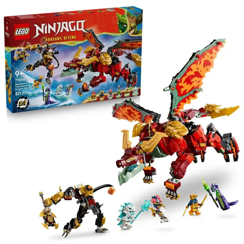NINJAGO® 71868 Wyldfyre e traje de dragão transformável